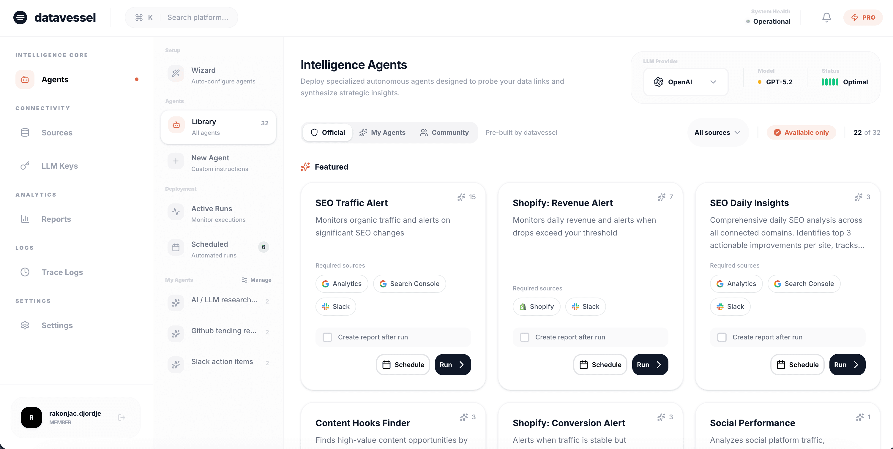 DataVessel Management Dashboard